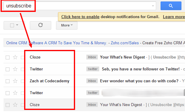Search results unsubscribe gmail.com   Gmail